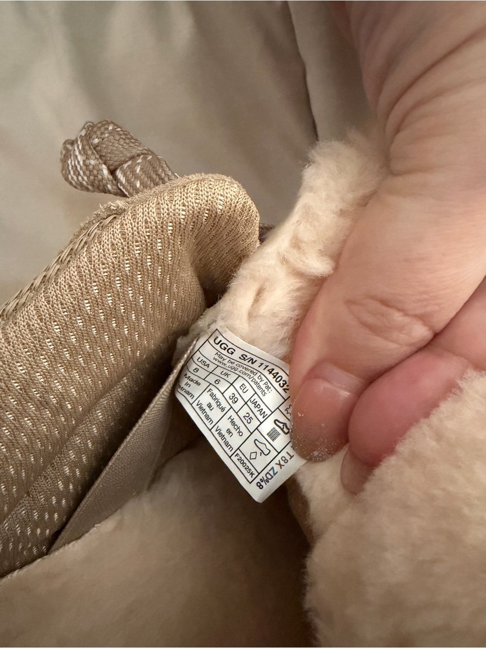 UGG Tan Platform Sneakers with Shearling Collar - Picture 5 of 5